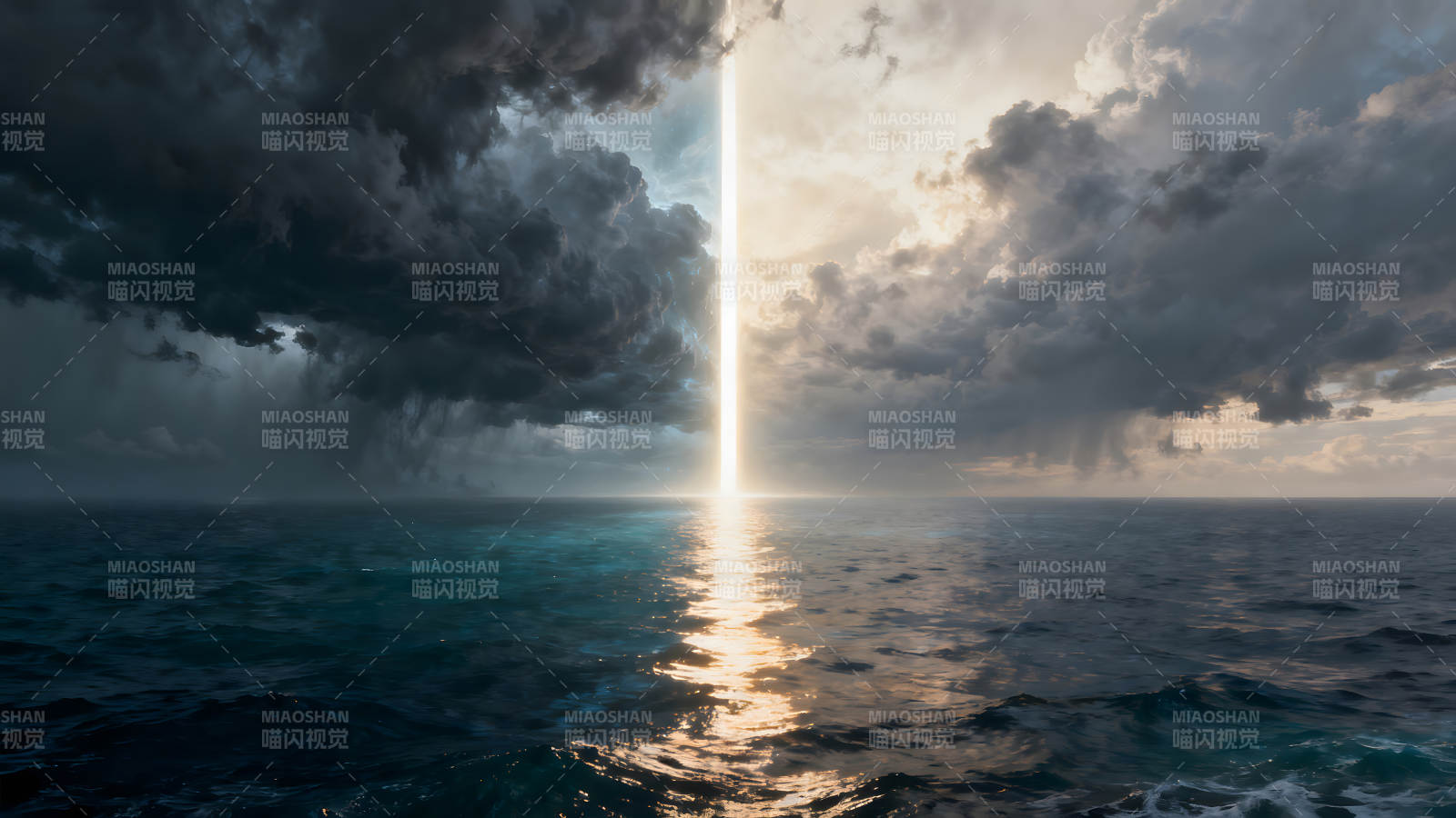 天空之光照亮海洋图片