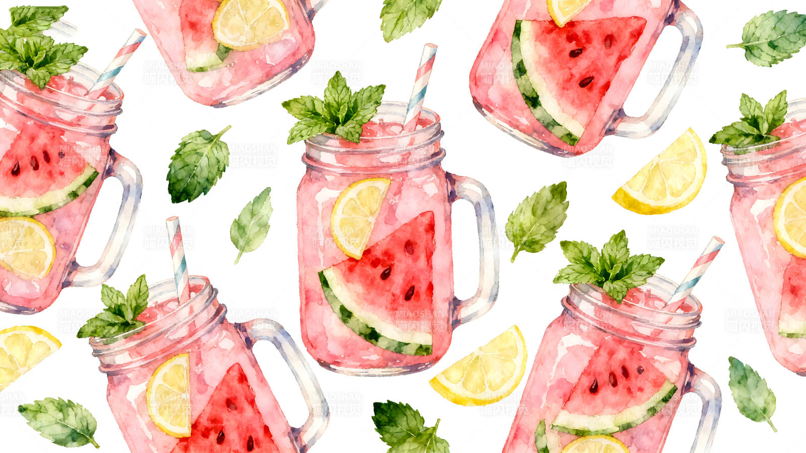 清爽夏日饮品水果柠檬装饰图片