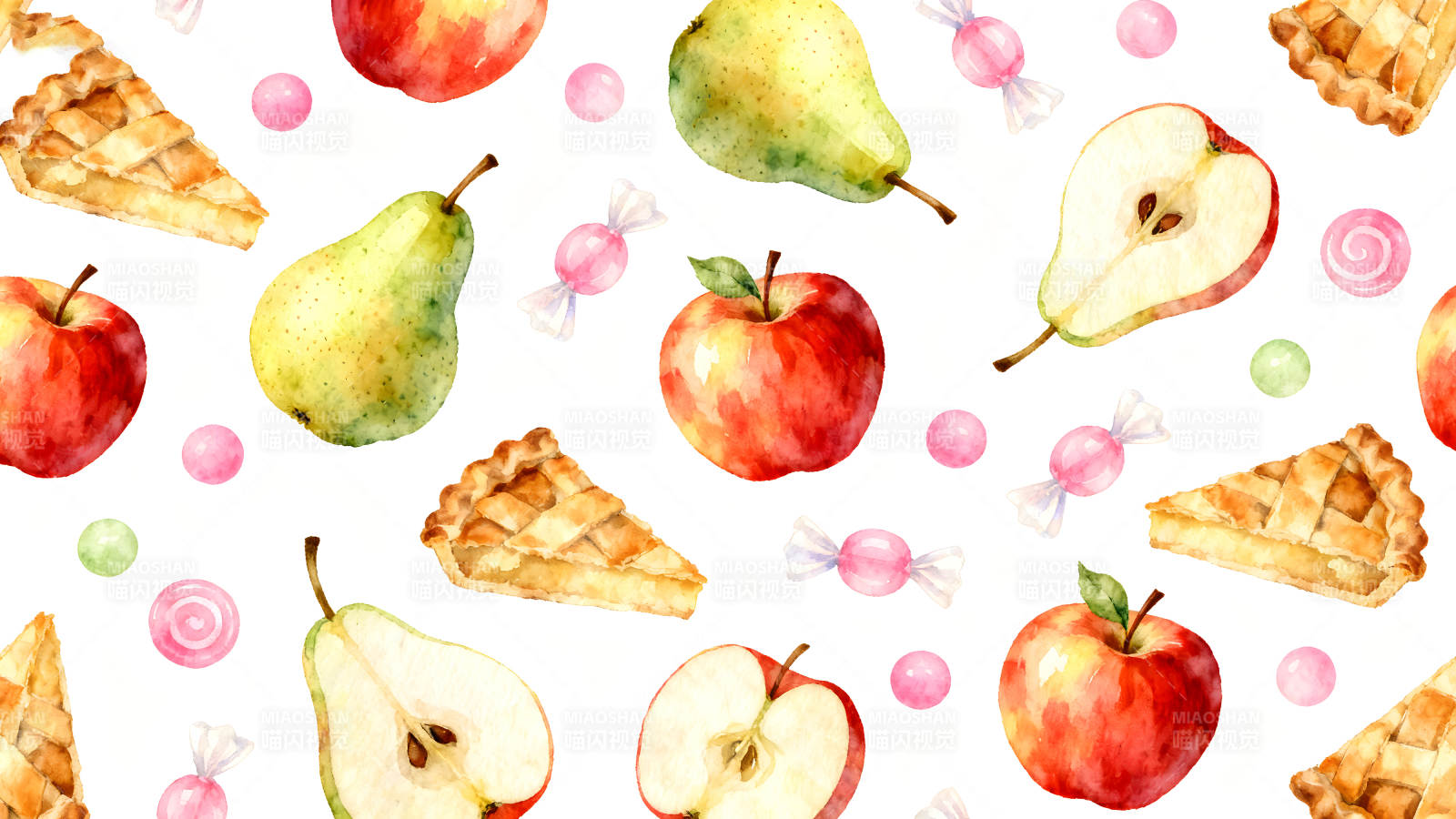 秋季水果甜点图案图片