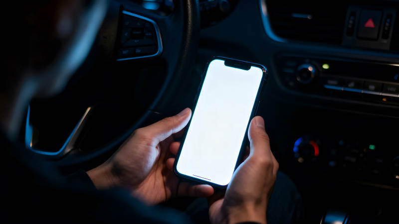 车内用手机黑暗环境图片