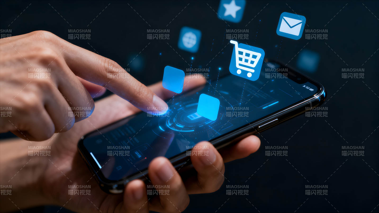 手机购物电商概念图图片