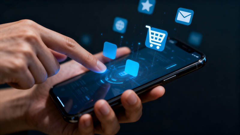 手机购物电商概念图图片