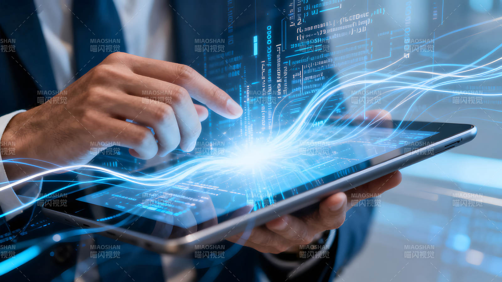 科技与数据的交互界面图片