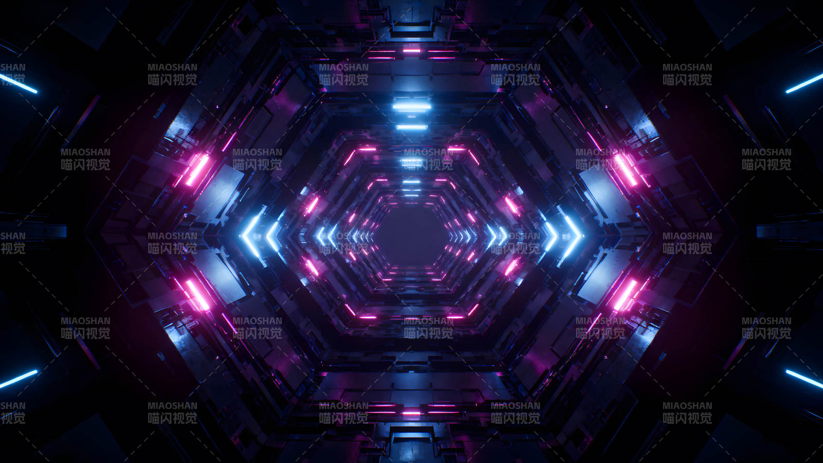 科幻隧道霓虹灯光视觉效果图片