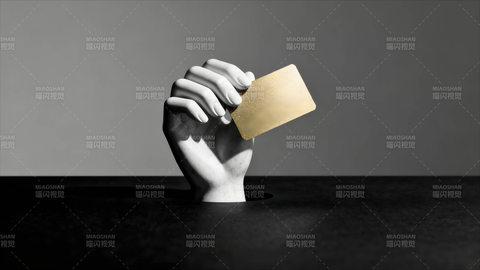 雕塑手握金卡简约现代风格图片