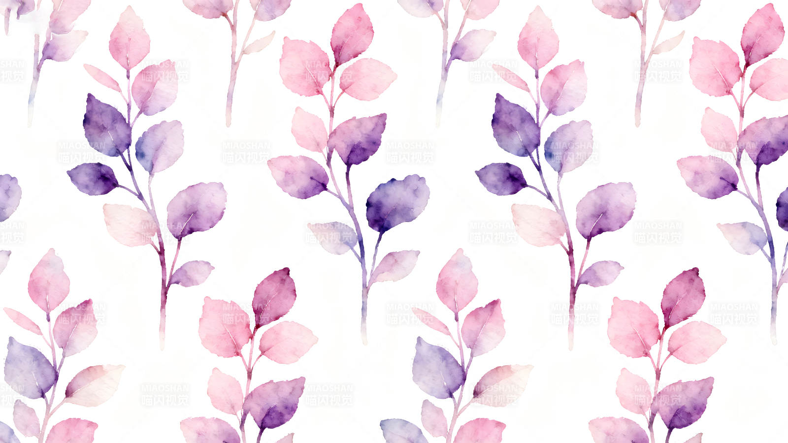 水彩叶子背景图柔和色彩图片
