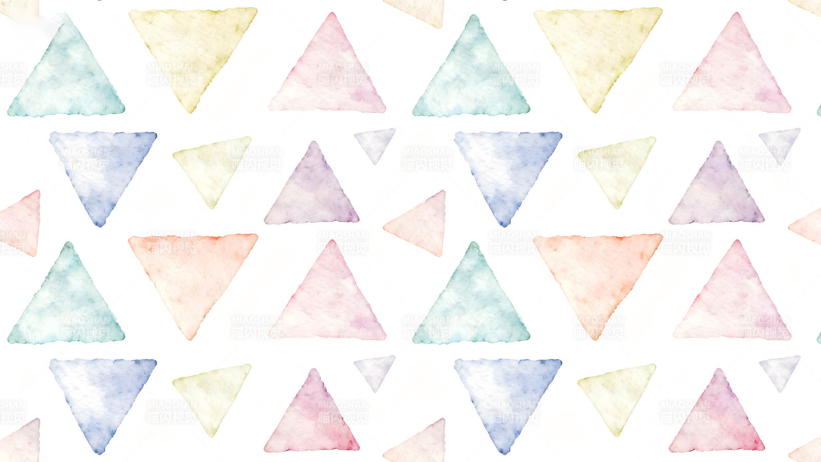 水彩三角形图案无缝排列组合图片