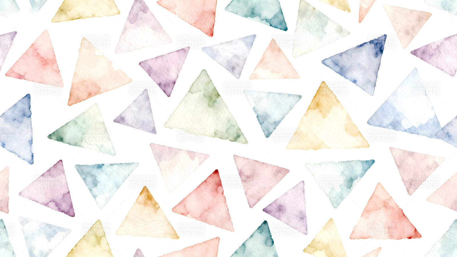 水彩三角形图案柔和色彩背景图片