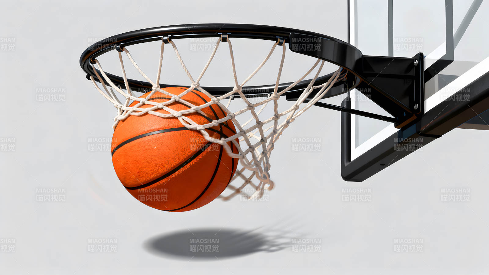 篮球入网瞬间清晰特写图片