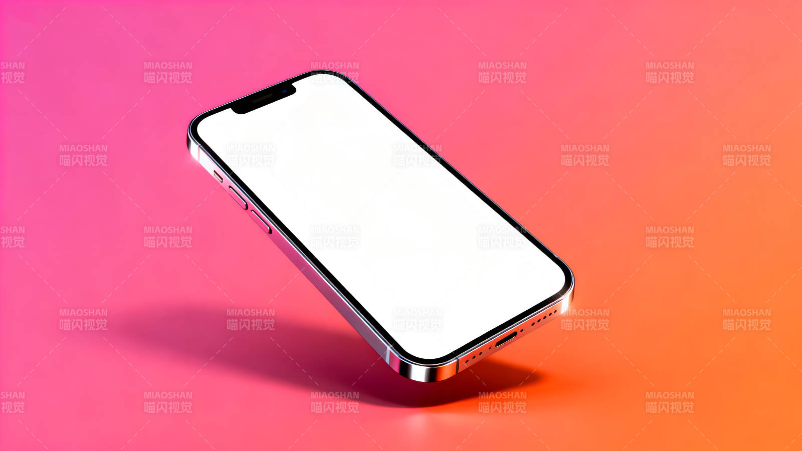 手机悬浮于渐变背景之上图片