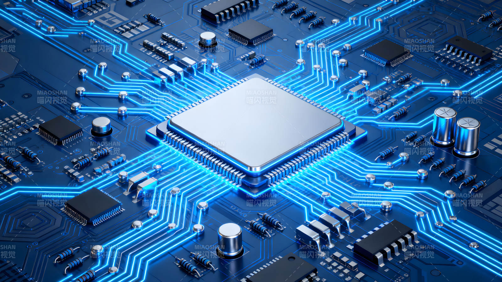 电路板芯片特写科技感十足的数字世界图片