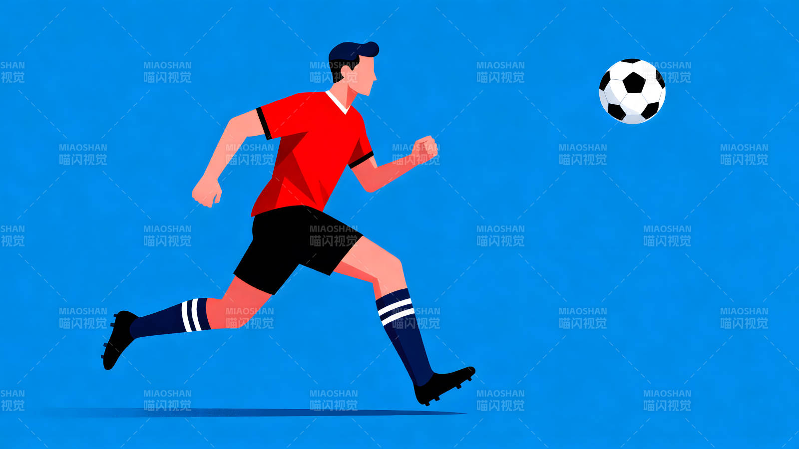足球运动员追逐足球的场景图片