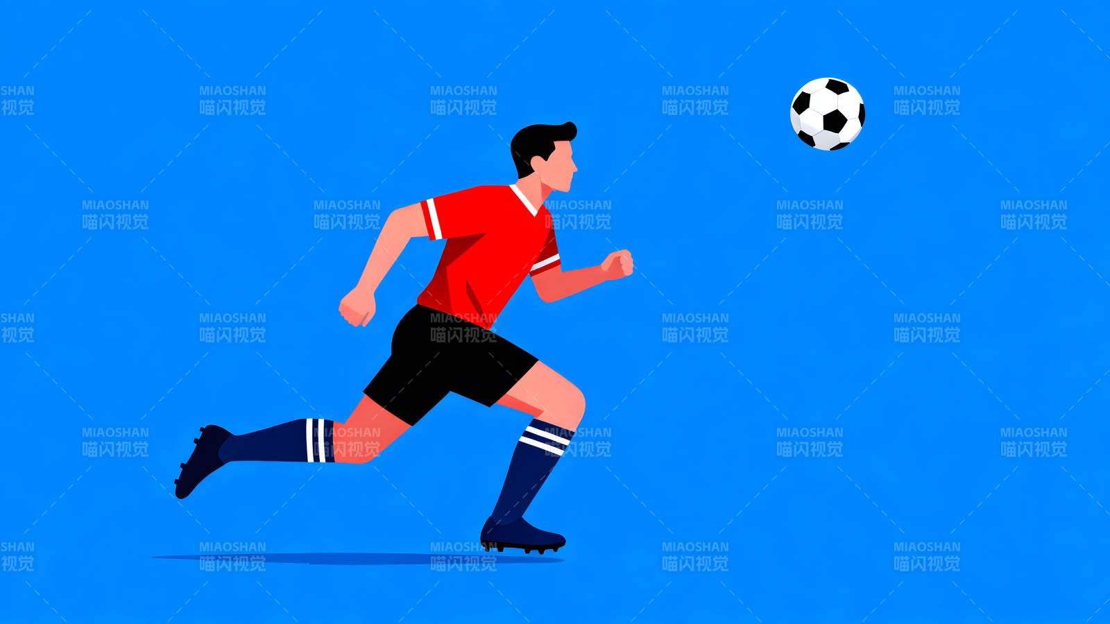 足球运动员奔跑踢球的画面图片