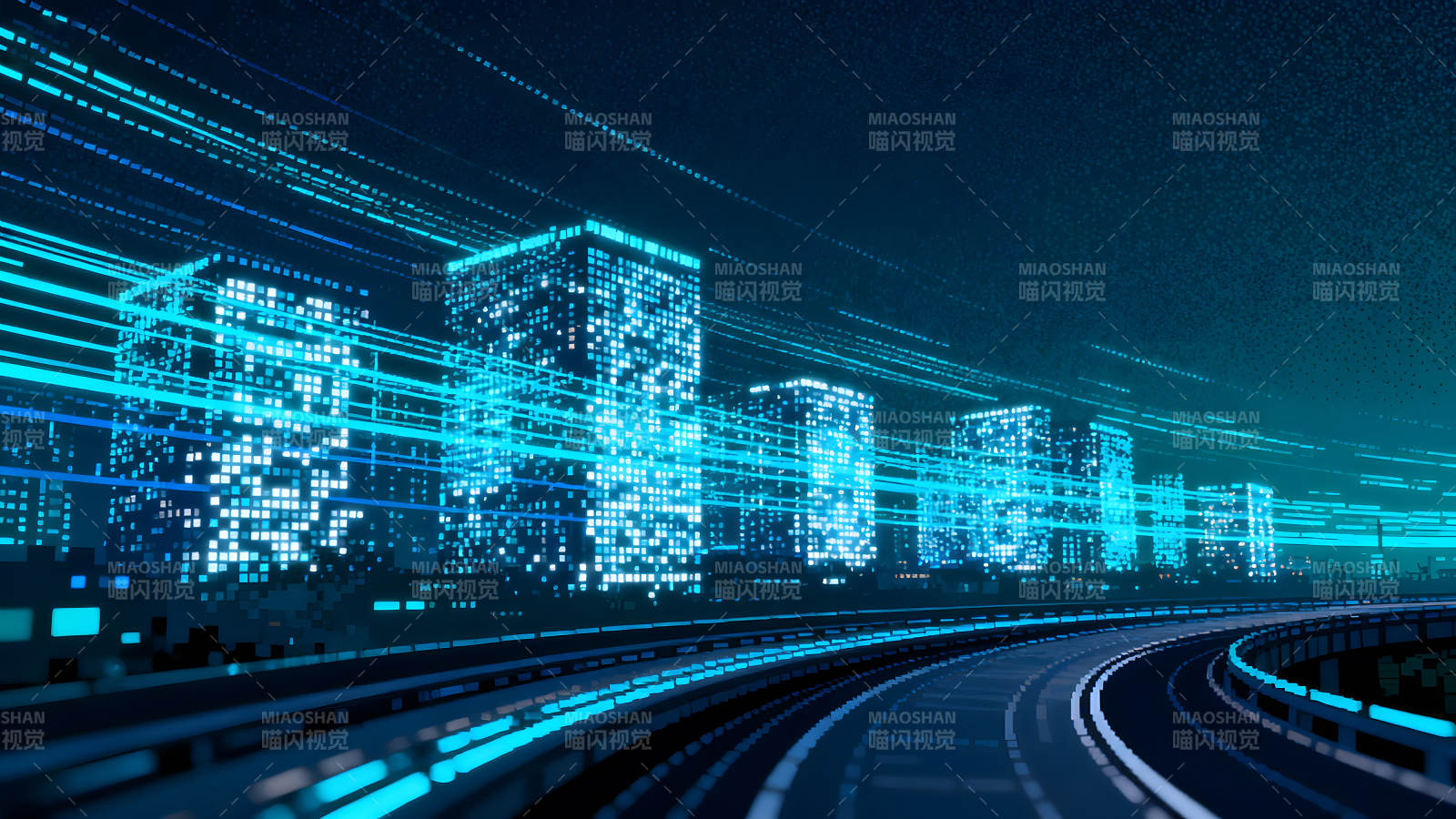 未来城市景象数字世界图片