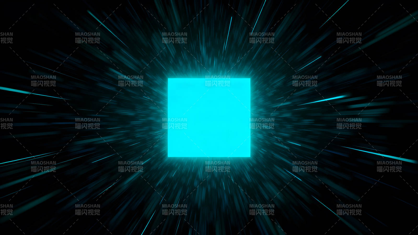 蓝色方块星空发射光线图片