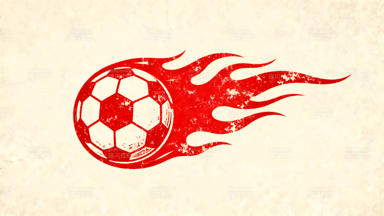 红色的足球燃烧着火焰图片