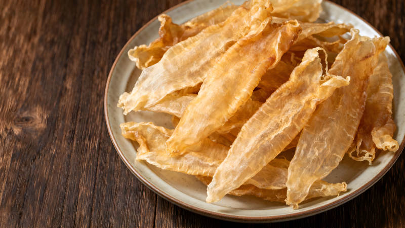 盘中鱼胶美食特写图片