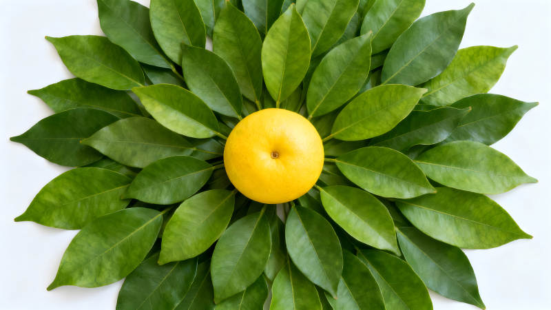 黄橙与绿叶的精美构图图片