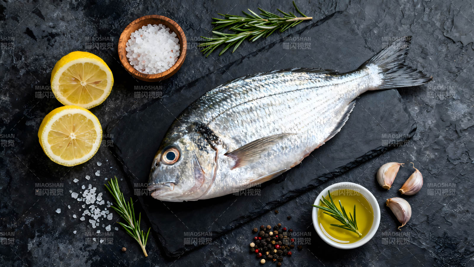 海鲜食材的烹饪组合图片