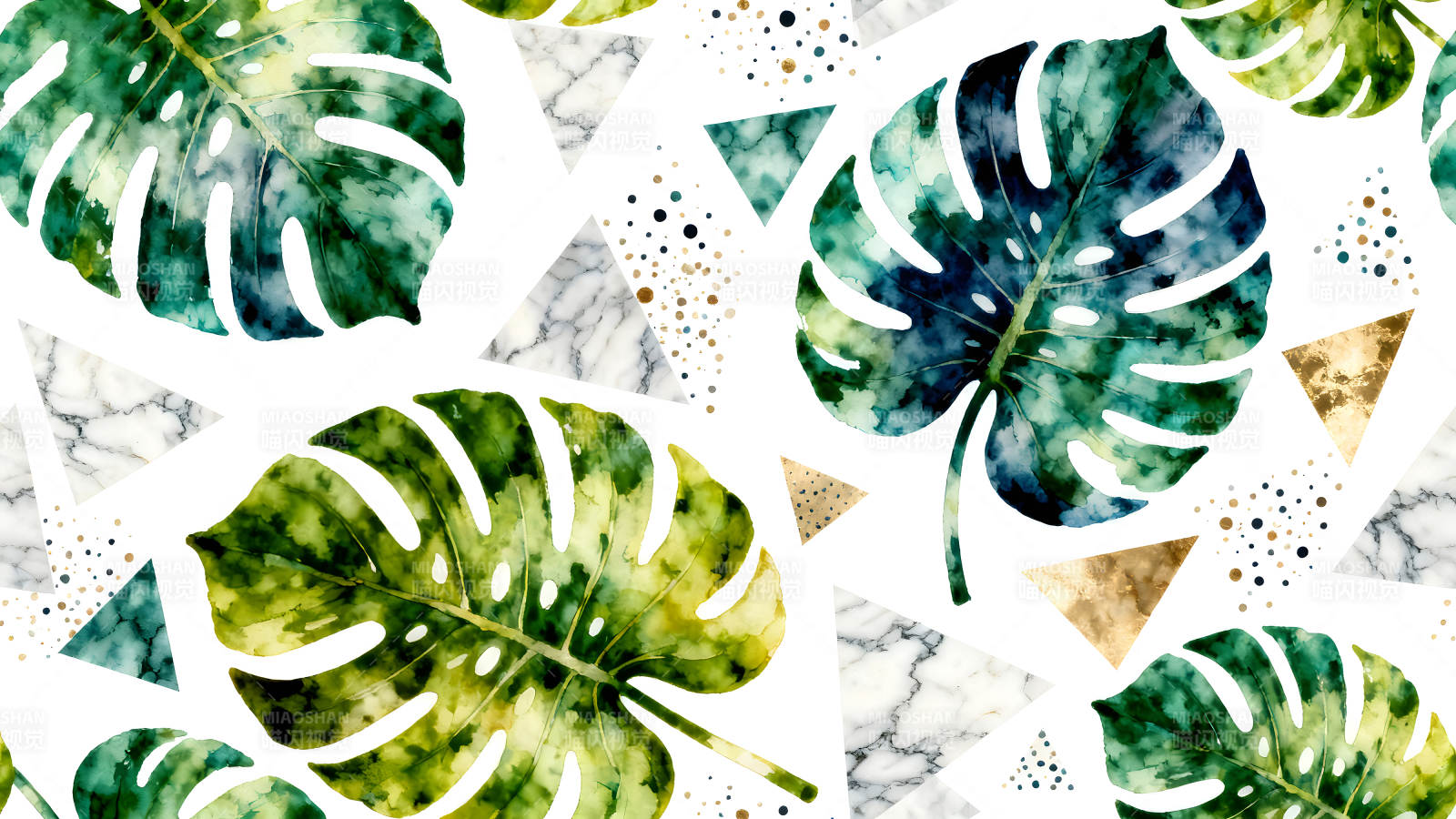 热带雨林叶片几何图形图片