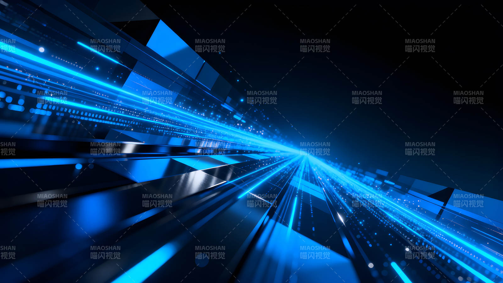 蓝色科技感抽象光线图片