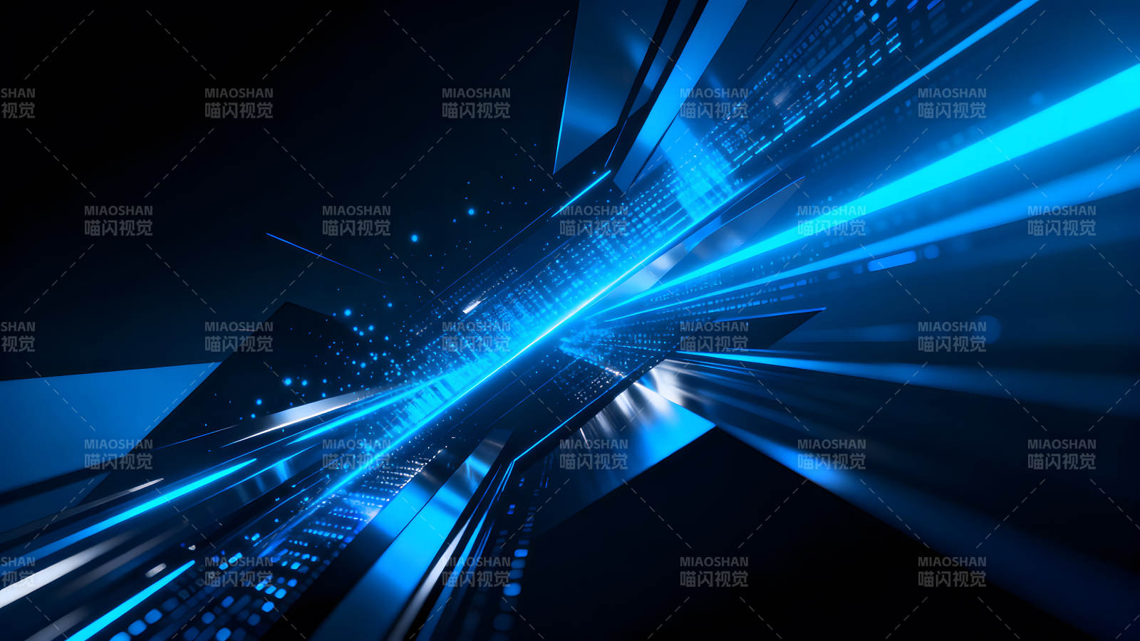 蓝色科技感抽象图案图片