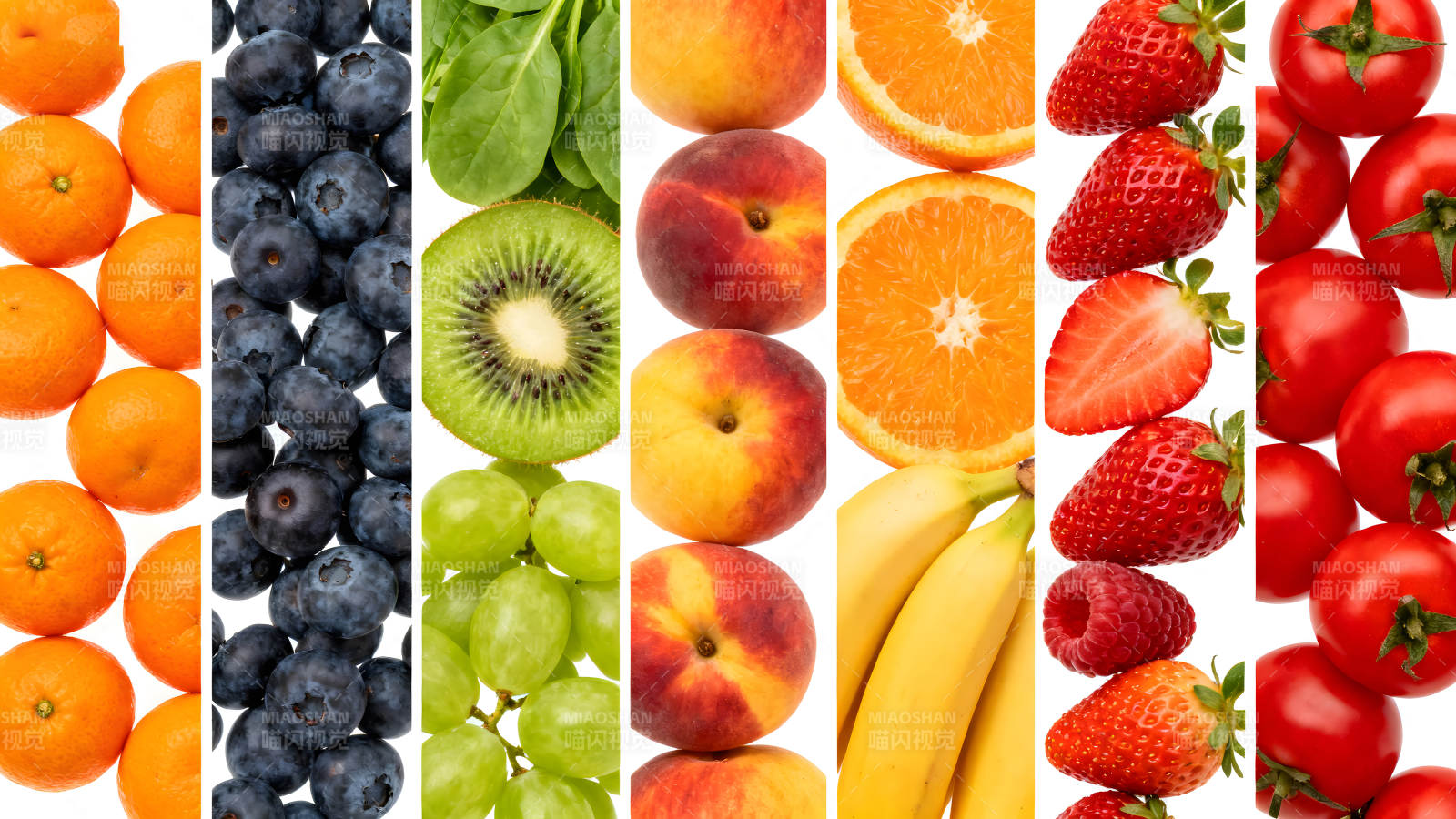 各种新鲜水果的拼图图片