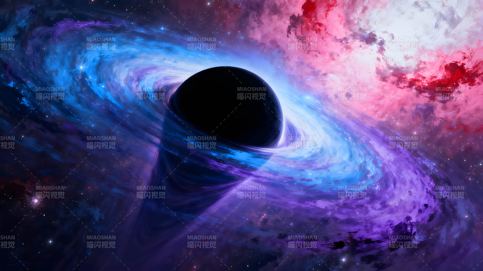 黑洞吞噬星云宇宙奇观景象图片