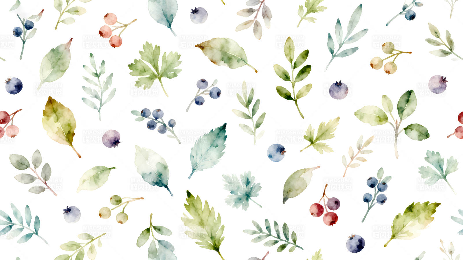 水彩植物图案图片