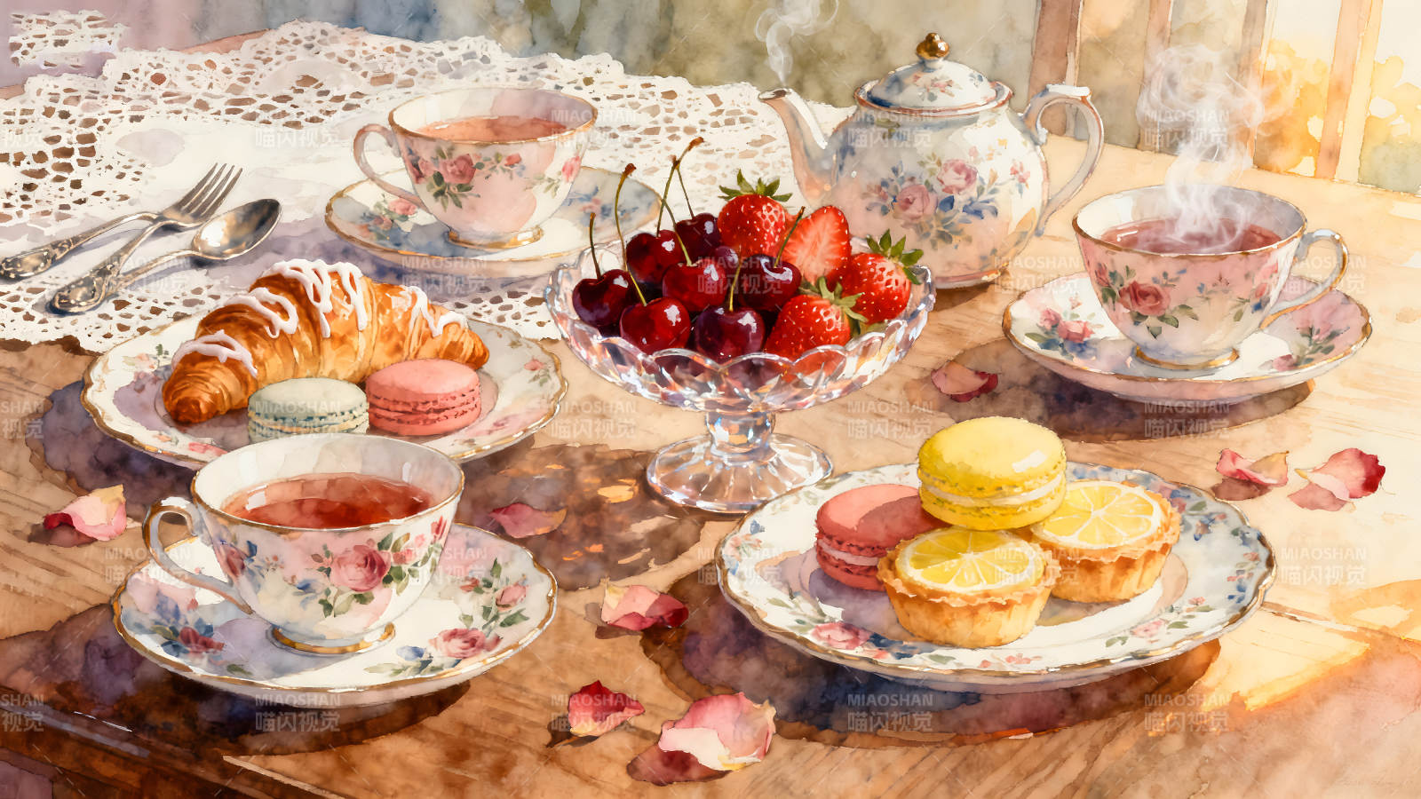 下午茶时光甜点盛宴悠闲惬意图片