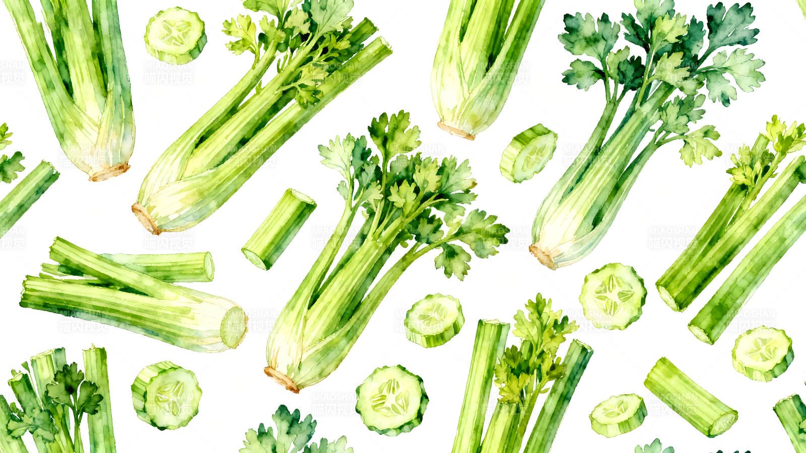 水彩芹菜图案图片