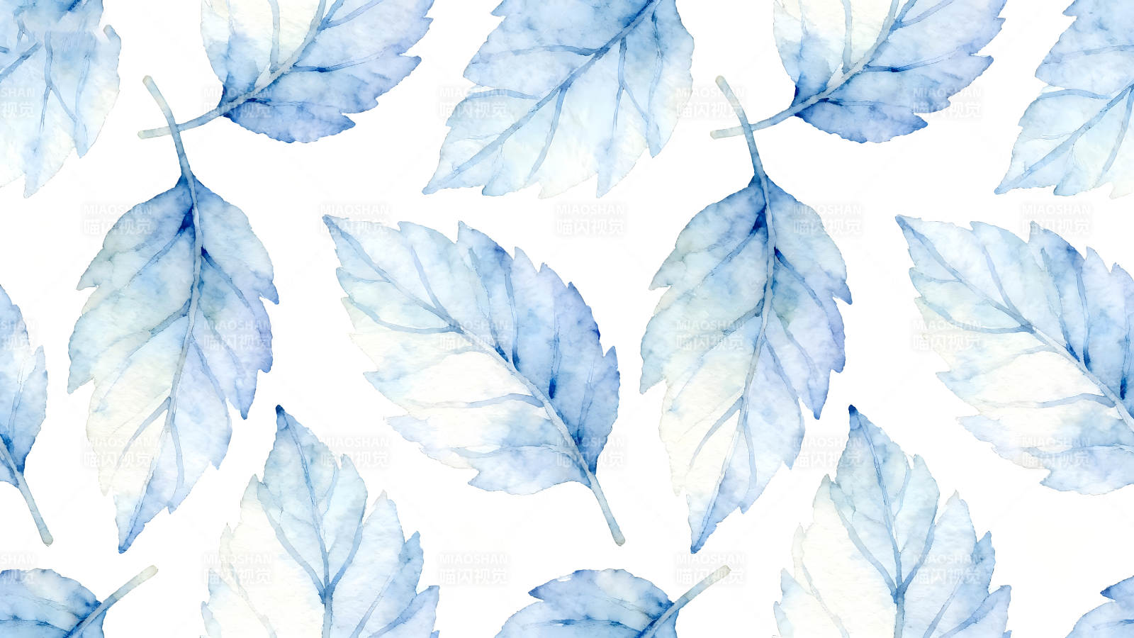 蓝色的叶子图案图片
