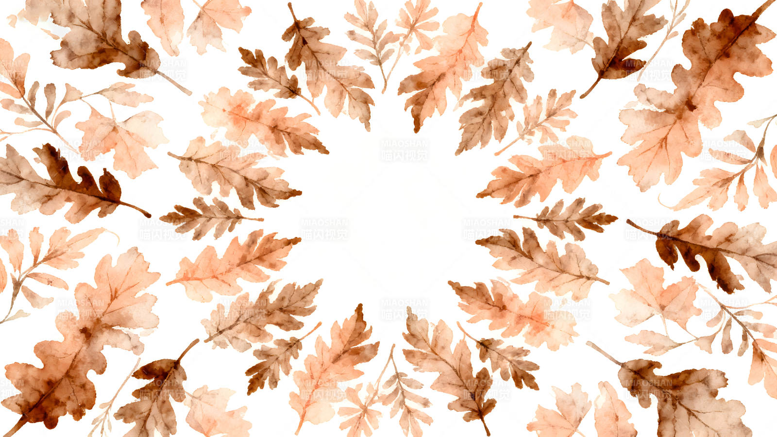 秋季落叶环绕的背景图图片