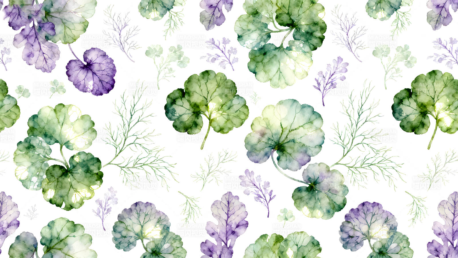 水彩植物图案设计图片