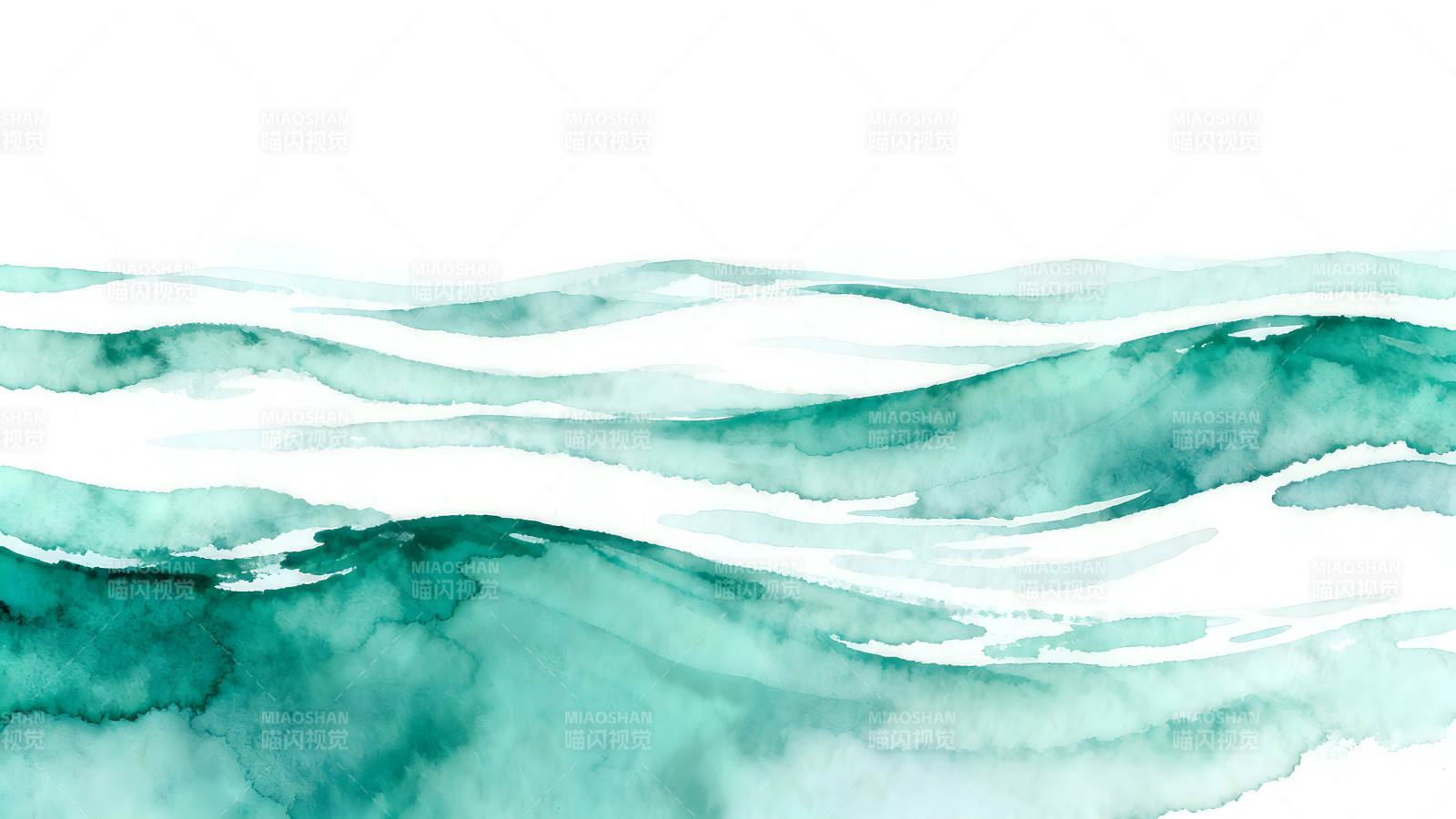 水彩海浪绘画抽象艺术作品图片