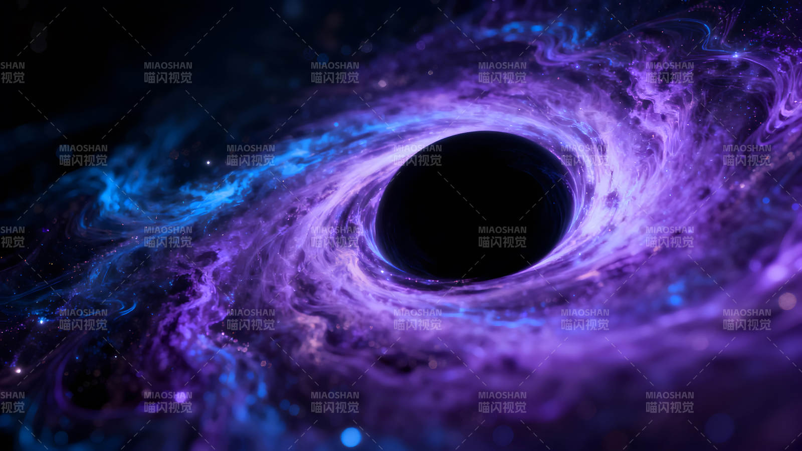 黑洞吞噬宇宙星云的景象图片