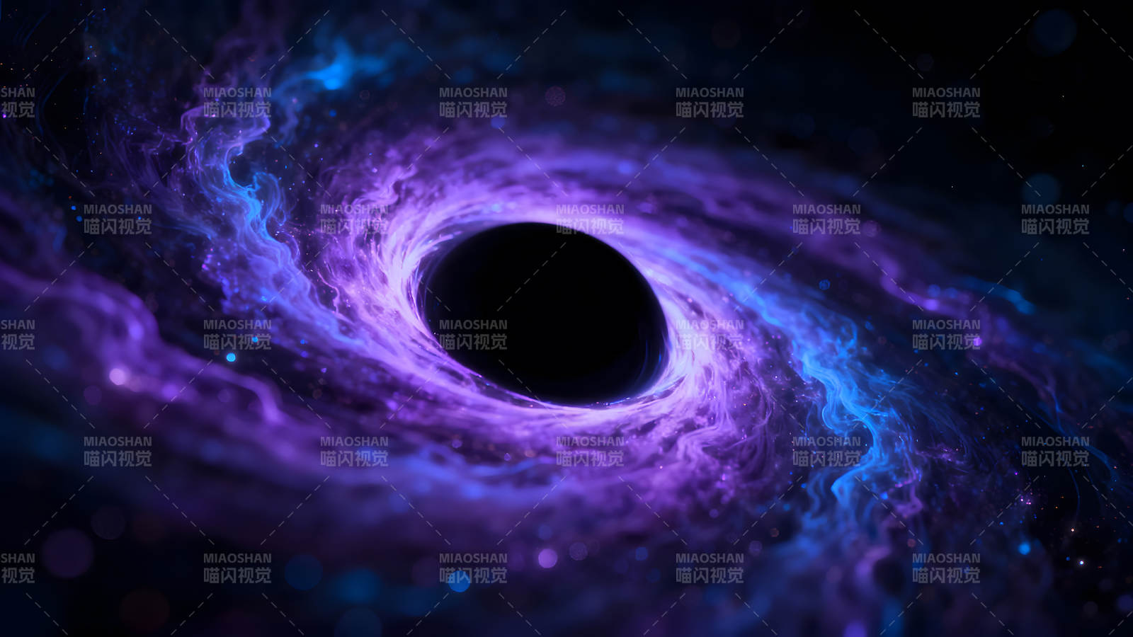 黑洞吞噬宇宙物质呈现绚丽光环图片