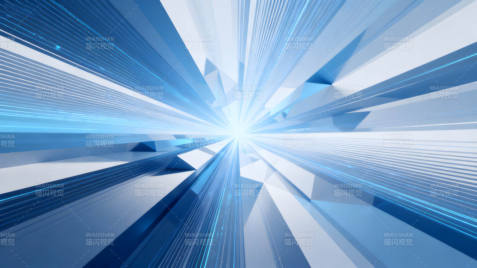 抽象蓝色光芒几何图片