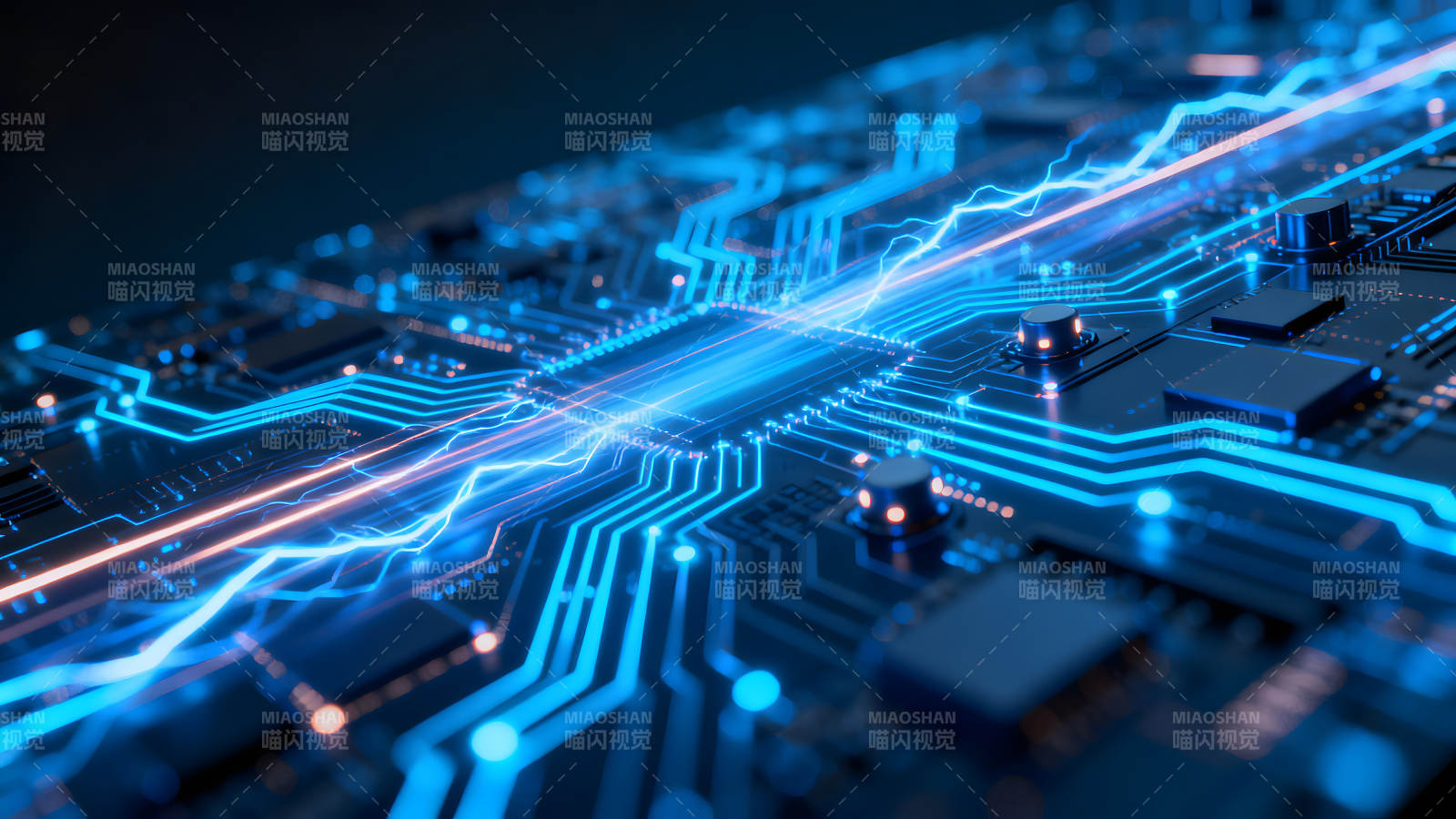 电子电路板科技感十足画面图片