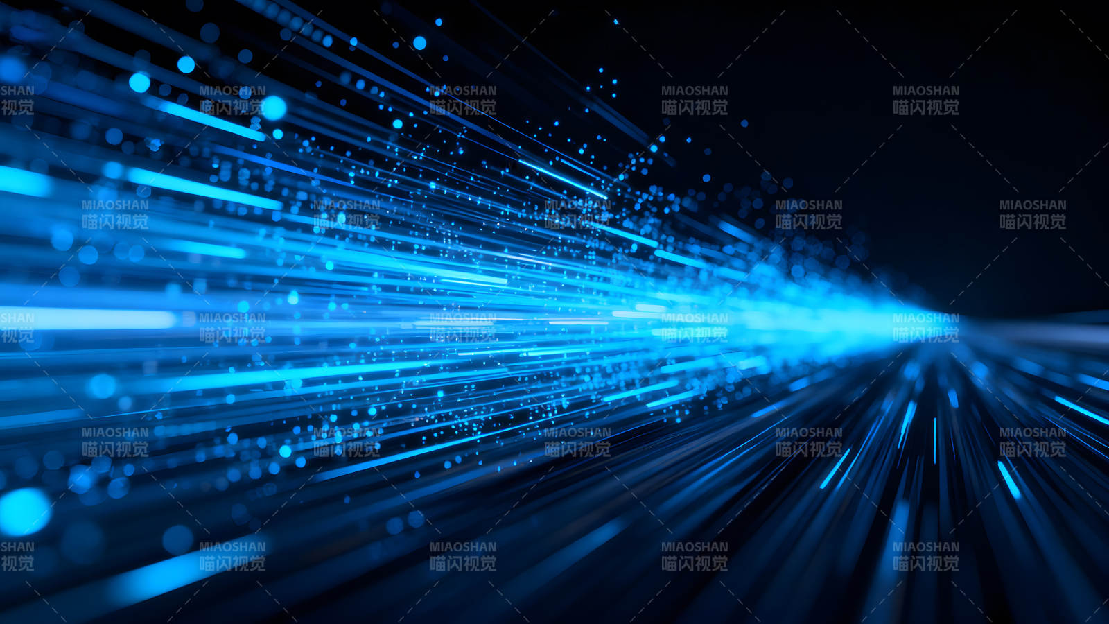 抽象蓝色光线线条构成动态科技感图片