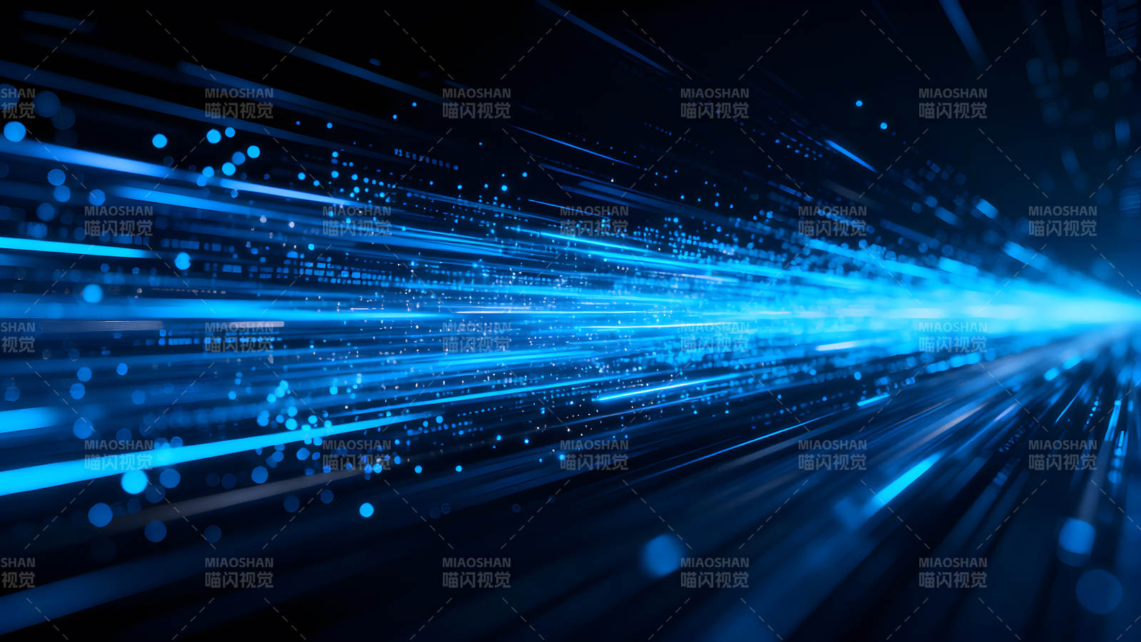 蓝色光线汇聚形成科技感图片