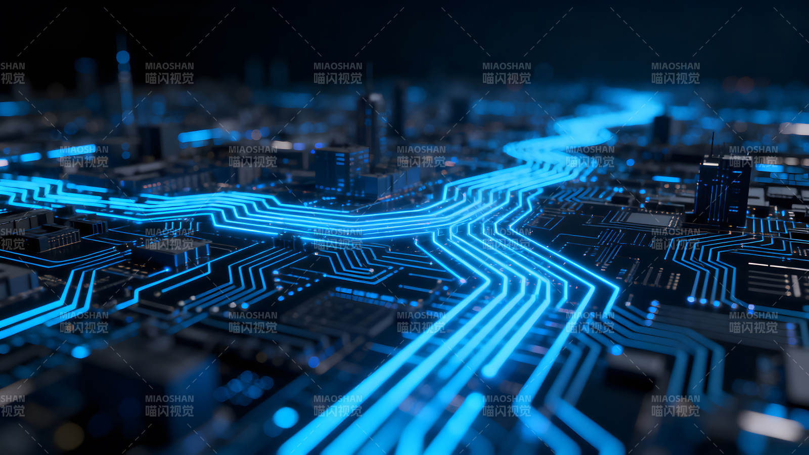 电路板数字城市蓝光科技图片