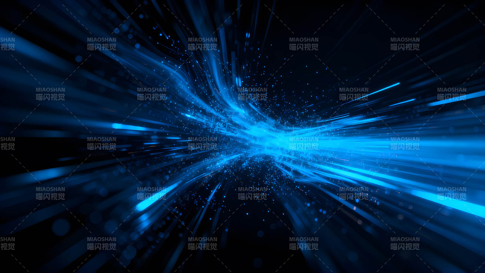 蓝色光束交织成抽象宇宙景象图片