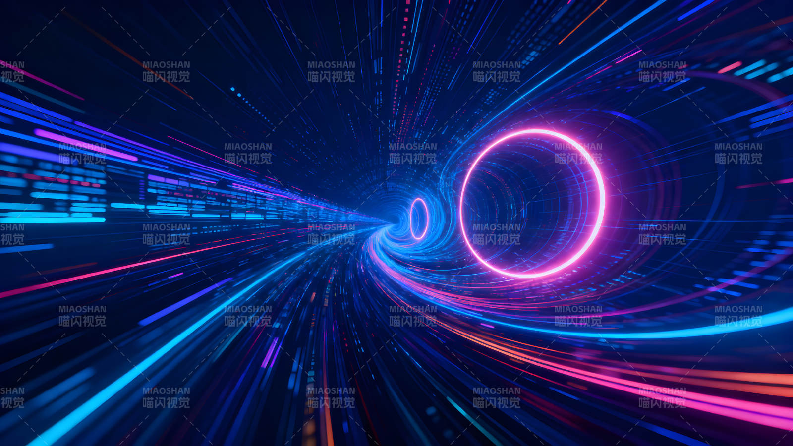 抽象的数字光隧道设计图片