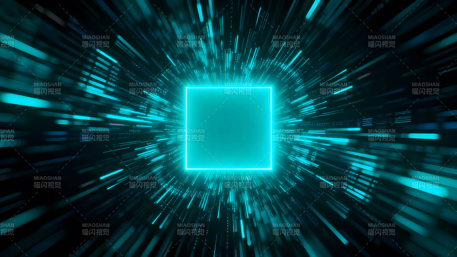 数字科技中心发射光芒的方块图片