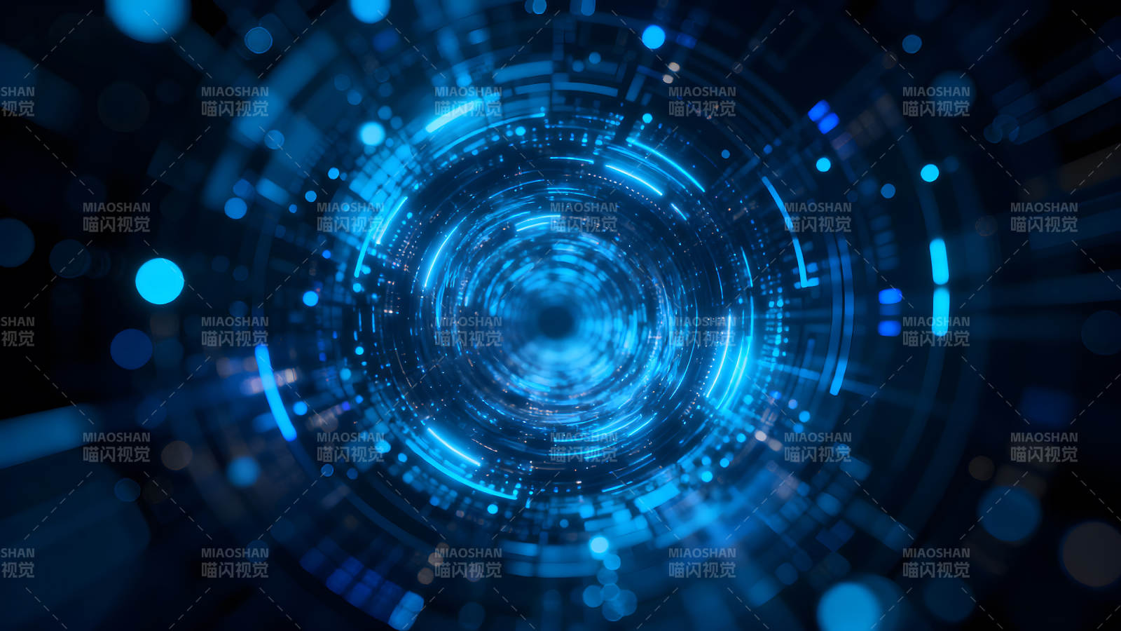 蓝色科技感数据隧道图片