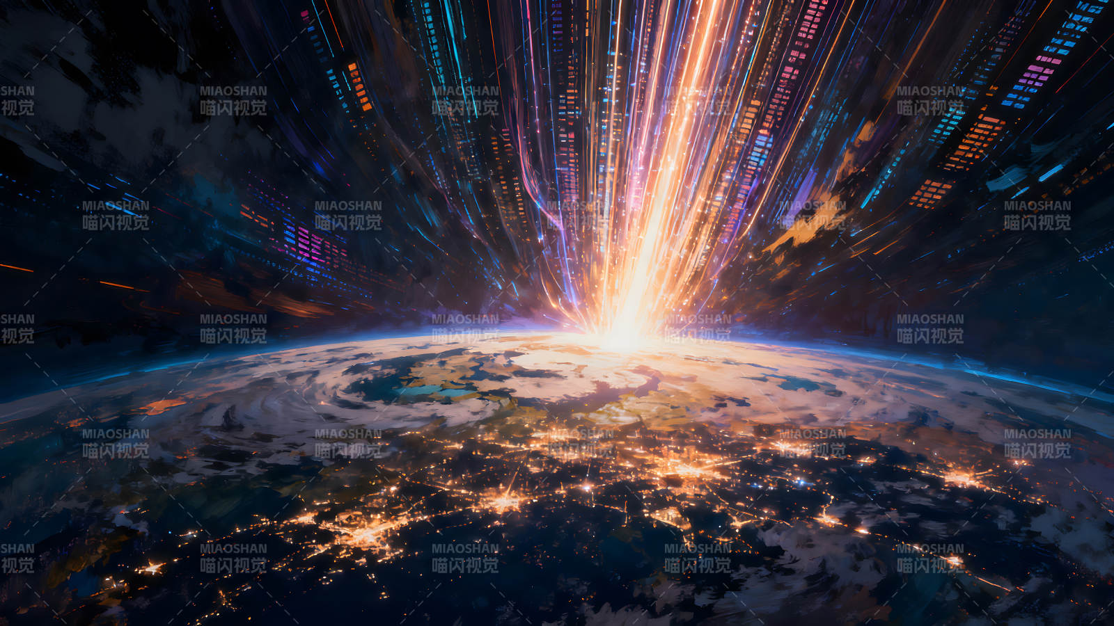 地球能量爆发宇宙景象图片