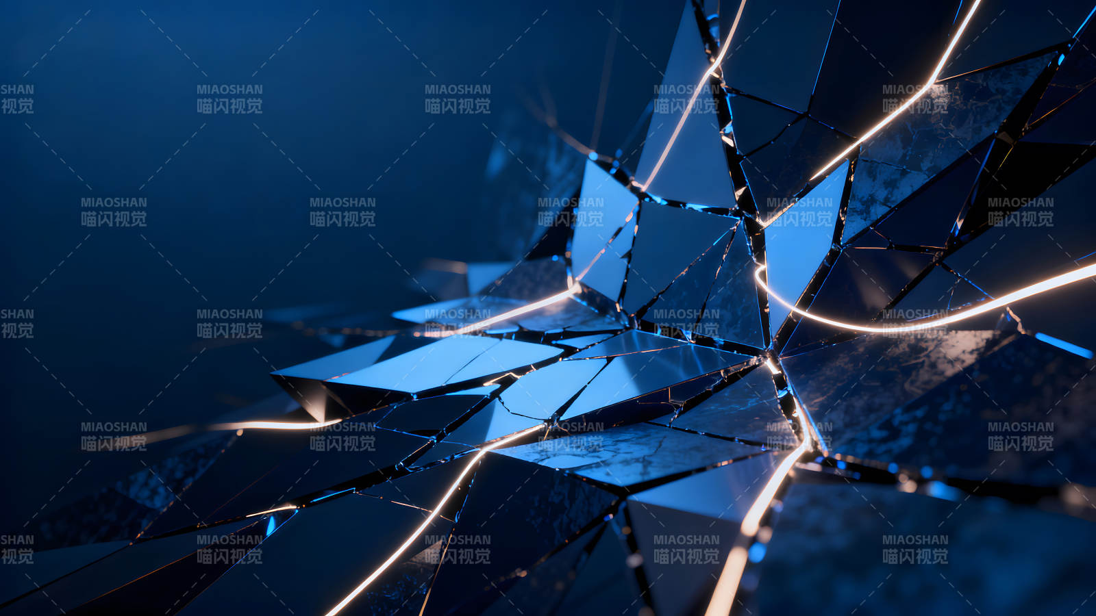 抽象几何碎片发光效果的艺术作品图片