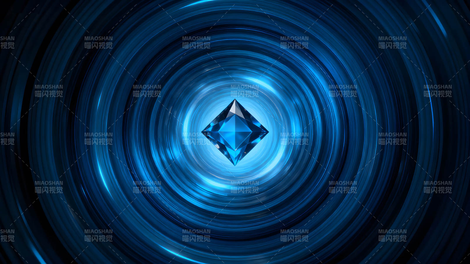 蓝色宝石在光环中闪耀图片