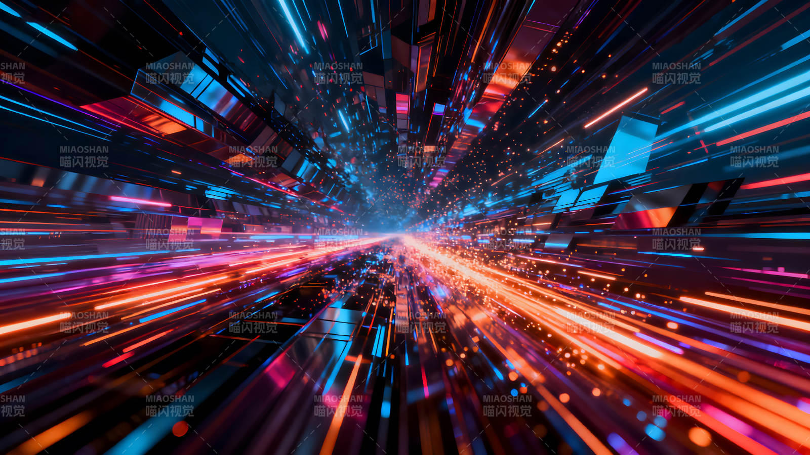 未来科技感抽象光线隧道图片